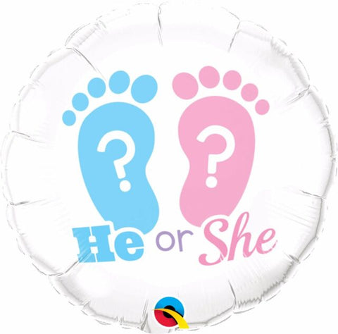 18" Helium 'He or She' Balloon